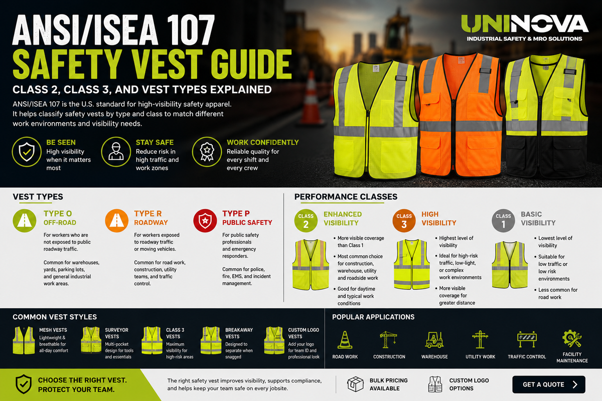 ANSI/ISEA 107 Safety Vest Guide: Class 2, Class 3, and Vest Types Explained