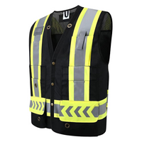 ANSI Class 2 High Visibility Safety Vest with 9 Pockets Reflective Surveyor Vest for Construction Road Work Utility
