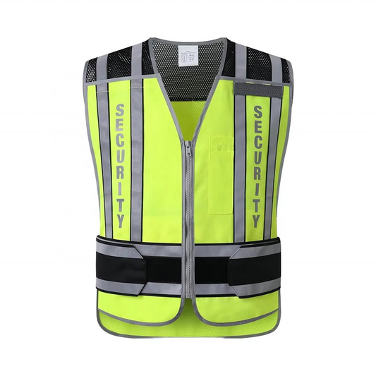 ANSI Class 2 High Visibility Security Vest Reflective Mesh Safety Vest with SECURITY Lettering for Guard Event Staff
