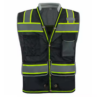 ANSI Class 2 High Visibility Safety Vest with Multi Pockets Reflective Mesh Surveyor Vest for Construction Road Work Utility