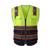 High Visibility Safety Vest ANSI Class 2 Reflective Mesh Work Vest for Men and Women, Breathable Construction & Roadside Utility Surveying