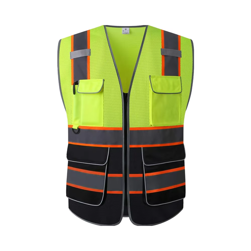 High Visibility Safety Vest ANSI Class 2 Reflective Mesh Work Vest for Men and Women, Breathable Construction & Roadside Utility Surveying