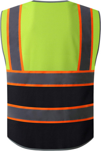 High Visibility Safety Vest ANSI Class 2 Reflective Mesh Work Vest for Men and Women, Breathable Construction & Roadside Utility Surveying
