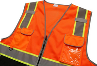 High Visibility Safety Vest ANSI Class 2 Reflective Mesh Work Vest for Men and Women, Breathable Construction & Roadside Utility Surveying