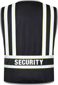 ANSI Class 2 High Visibility Security Vest Reflective Mesh Safety Vest with SECURITY Lettering for Guard Event Staff