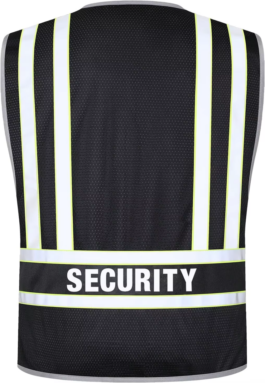 ANSI Class 2 High Visibility Security Vest Reflective Mesh Safety Vest with SECURITY Lettering for Guard Event Staff