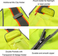 High Visibility Safety Vest ANSI Class 2 Reflective Mesh Work Vest for Men and Women, Breathable Construction & Roadside Utility Surveying