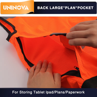 ANSI Class 2 High Visibility Safety Vest with Multi Pockets Reflective Mesh Surveyor Vest for Construction Road Work Utility