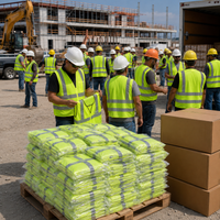 Hi Vis Mesh Safety Vest 10 Pack ANSI Class 2 Reflective Work Vests for Crews
