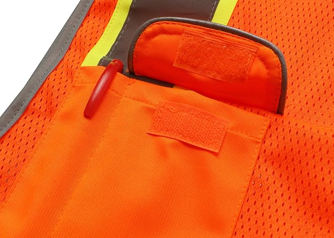 High Visibility Safety Vest ANSI Class 2 Reflective Mesh Work Vest for Men and Women, Breathable Construction & Roadside Utility Surveying