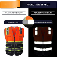 High Visibility Safety Vest ANSI Class 2 Reflective Mesh Work Vest for Men and Women, Breathable Construction & Roadside Utility Surveying