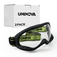 UNINOVA OTG Safety Goggles – ANSI Z87.1, Anti-Fog, Clear/Smoke