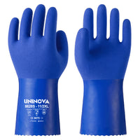 UNINOVA 11-Inch PVC Chemical Resistant Gloves – Sandy Grip, Cotton Lined