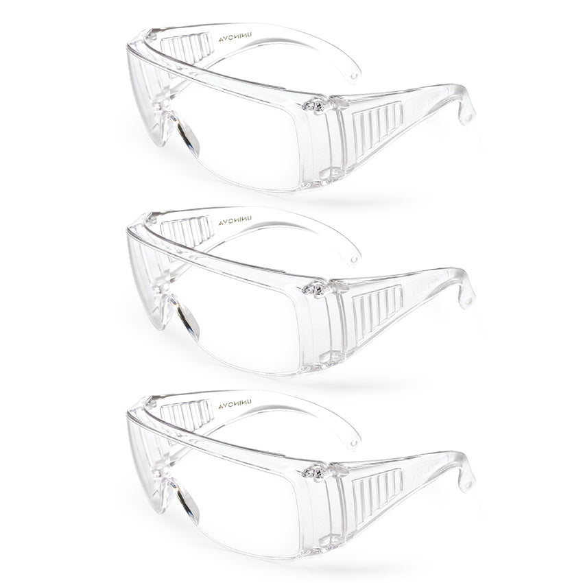 UNINOVA OTG Safety Glasses Over Prescription Glasses – Clear Anti-Fog, 12 Pack
