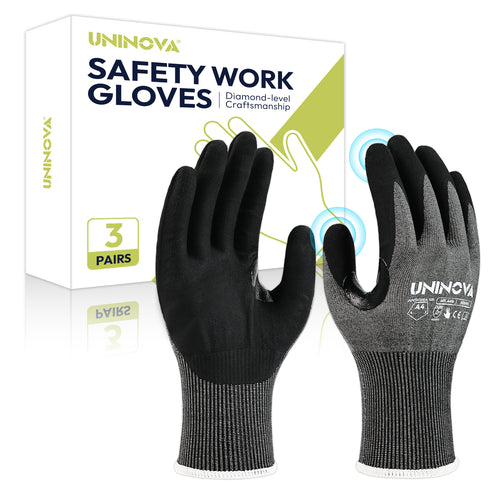 UNINOVA ANSI A4 18-Gauge Nitrile-Coated Gloves, Reinforced Thumb