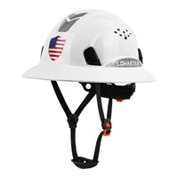 UNINOVA Full Brim Vented Hard Hat, Type I Class C, 6-Point Suspension & Reflective Stickers