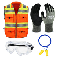HVAC PPE Kit for Technicians – Safety Vest, Gloves, Goggles & Earplugs