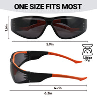 12 Pack ANSI Z87.1 Anti Fog Safety Glasses Smoke Lens Orange Black Protective Eyewear for Work Crews