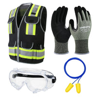 Plumbing PPE Kit for Technicians – Safety Vest, Gloves, Goggles & Earplugs
