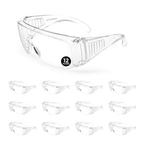 UNINOVA OTG Safety Glasses Over Prescription Glasses – Clear Anti-Fog, 12 Pack