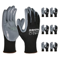 UNINOVA Nitrile Coated General Purpose Work Gloves – 13 Gauge Polyester Knit