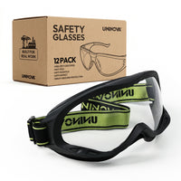 UNINOVA OTG Safety Goggles – ANSI Z87.1, Anti-Fog, Clear/Smoke