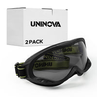 UNINOVA OTG Safety Goggles – ANSI Z87.1, Anti-Fog, Clear/Smoke