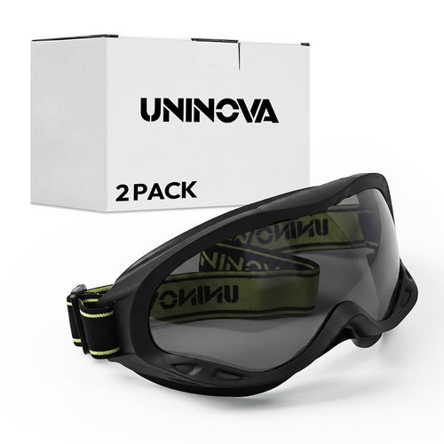 UNINOVA OTG Safety Goggles – ANSI Z87.1, Anti-Fog, Clear/Smoke