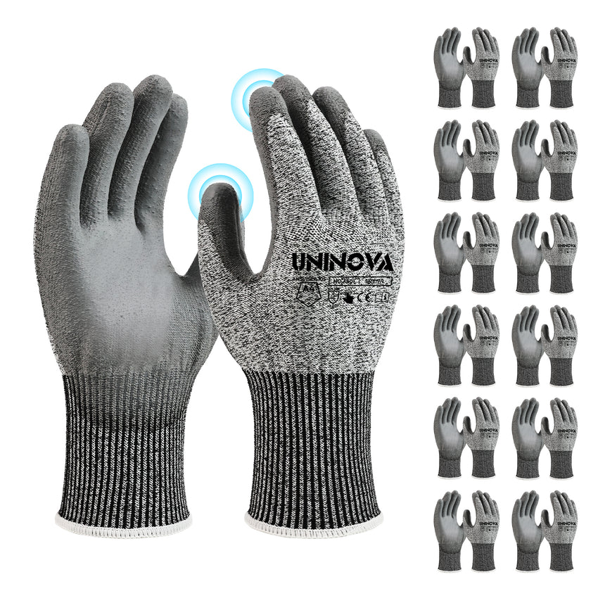 UNINOVA ANSI A4 Cut-Resistant Touchscreen Work Gloves