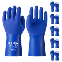UNINOVA 11-Inch PVC Chemical Resistant Gloves – Sandy Grip, Cotton Lined