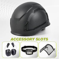 UNINOVA Carbon Fiber Pattern Type II Hard Hat – ANSI/ISEA Z89.1 Vented Helmet with EPS Liner & Magnetic Buckle
