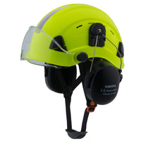 UNINOVA Vented Hard Hat with Visor & Earmuffs – ANSI Type I Class C