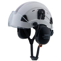 UNINOVA Vented Hard Hat with Visor & Earmuffs – ANSI Type I Class C