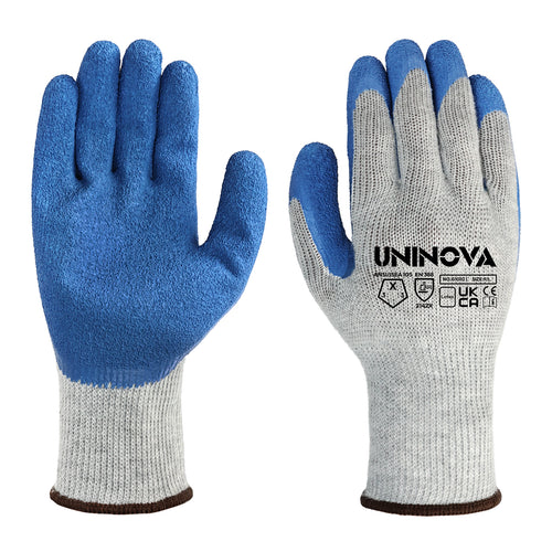 UNINOVA 10-Gauge Crinkle Latex Grip Work Gloves – Multipack