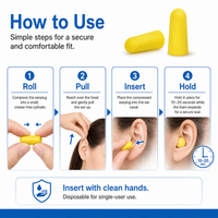 PU Foam Disposable Earplugs, 100 Pairs per Box – Industrial Hearing Protection Ear Plugs for Construction, Manufacturing & Workshop Noise