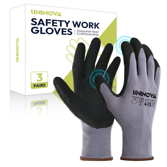 13G Nylon Spandex Sandy Nitrile Touchscreen Work Glove Anti Slip Abrasion Resistant Safety Gloves Industrial Use 3Pairs