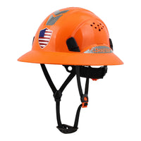 UNINOVA Full Brim Vented Hard Hat, Type I Class C, 6-Point Suspension & Reflective Stickers
