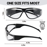 12 Pack ANSI Z87.1 Anti Fog Safety Glasses Clear Lens Orange Black Wraparound Eye Protection for Work Crews
