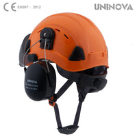 UNINOVA Vented Hard Hat with Visor & Earmuffs – ANSI Type I Class C