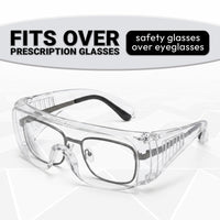 UNINOVA OTG Safety Glasses Over Prescription Glasses – Clear Anti-Fog, 12 Pack