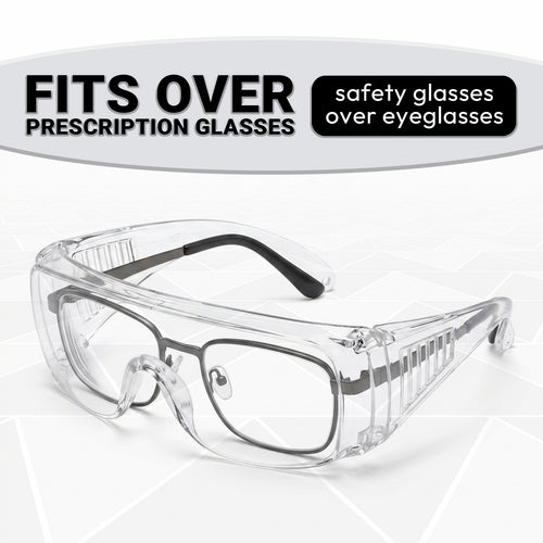 UNINOVA OTG Safety Glasses Over Prescription Glasses – Clear Anti-Fog, 12 Pack