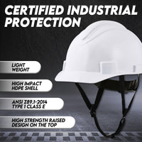 UNINOVA Non-Vented Class E Hard Hat, 4-Point Ratchet, Chin Strap