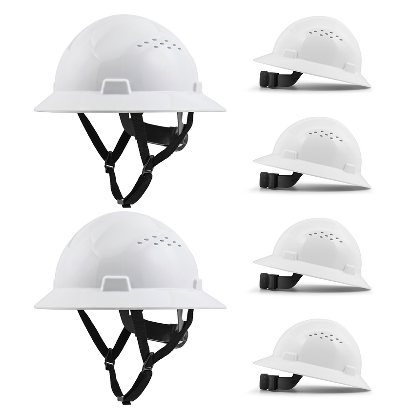 UNINOVA Vented Full Brim Hard Hats for Crews – 2, 6 or 10 Pack