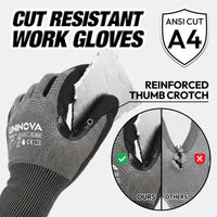 UNINOVA ANSI A4 18-Gauge Nitrile-Coated Gloves, Reinforced Thumb