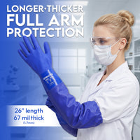 UNINOVA 26-Inch PVC Chemical Resistant Gloves – Sandy Grip, Full Arm