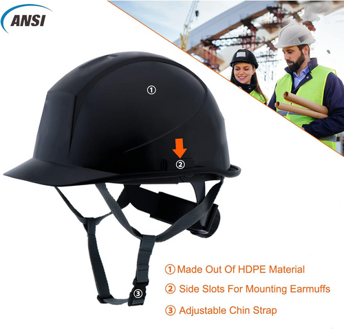 UNINOVA Class E Non-Vented HDPE Cap-Style Hard Hat with 6-Point Ratchet Suspension
