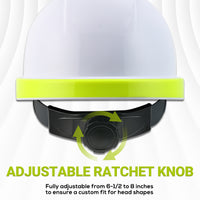 UNINOVA Type I Class E Hard Hat – ANSI Z89.1 Non-Vented ABS Helmet with 6-Point Ratchet Suspension