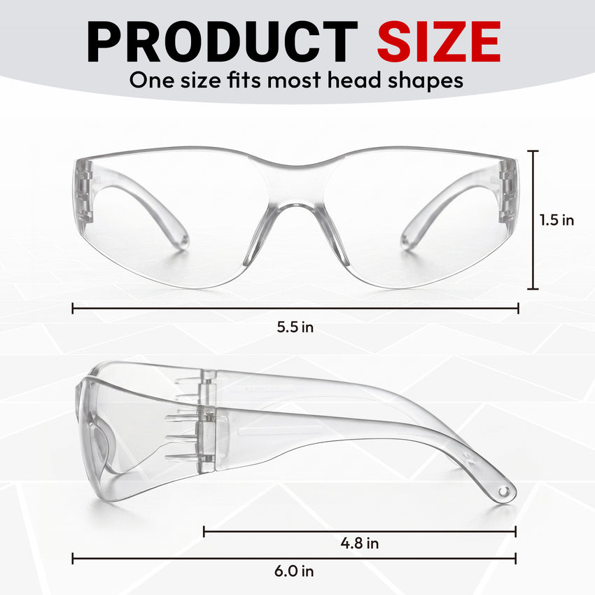 UNINOVA Wraparound Safety Glasses – ANSI Z87.1, Anti-Fog & Anti-Scratch, Clear/Smoke