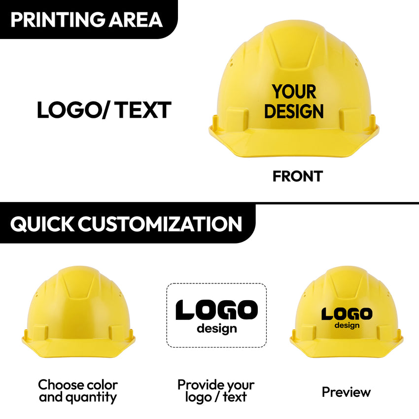 UNINOVA Custom Logo Vented Cap Style Hard Hat, ANSI Type I Class C
