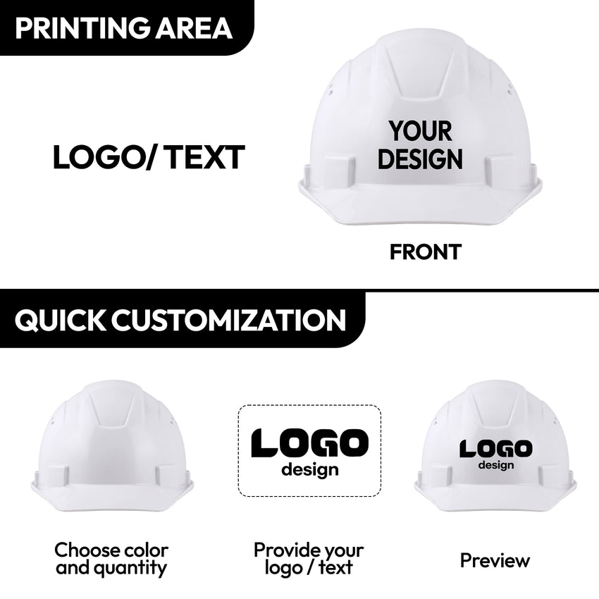 UNINOVA Custom Logo Vented Cap Style Hard Hat, ANSI Type I Class C
